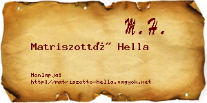 Matriszottó Hella névjegykártya